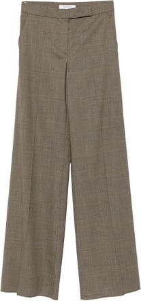Max Mara Wide Broeken - Dames - Wijde Broeken - Groen - XS - Leer - Broeken