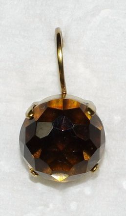 Mariana Womens Amber Stone Earrings In Gold/ Brown Smoky