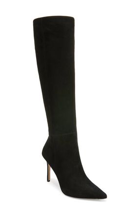 Veronica Beard Lisa Knee High Boot in Black Suede at Nordstrom, Size 8.5 Wide Calf