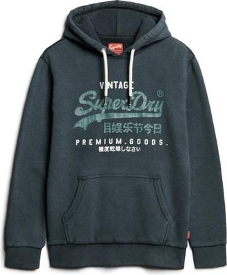 Superdry Vintage Logo Hoodie van Zwart Katoen - Heren - Hoodies - Zwart - XL - Katoen - Hoodies & sweatvesten