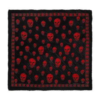 Alexander McQueen Alexander McQueen, Silky Scarves, female, Black, Size: ONE SIZE Pleated Scarf