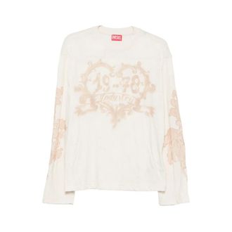 Diesel Long Sleeve T-shirt - female - Diesel - Long Sleeve T-Shirts - Beige - XS - Tops