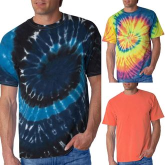 Generic Mens T-Shirts Tie Dye T Shirts Summer Short Sleeve Tshirt Plus Size Novelty Printed Tee Casual Classic Crew Neck Tops Playeras De Algodon para Hombre(