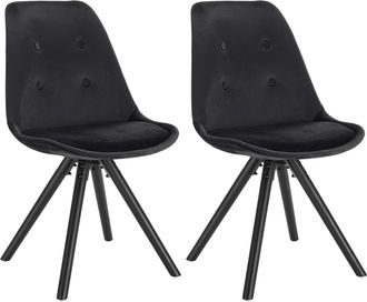 Woltu Lot De 2 chaises De Salle &Agrave; Manger Woltu, Si&egrave;ge En Velours, Chaises De Cuisine, Pieds En Bois, Noir