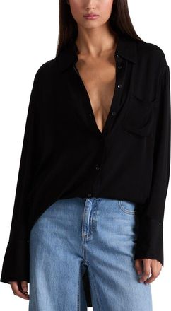 Alice & Olivia Alice + Olivia Finely Oversized Long Button-Down Shirt