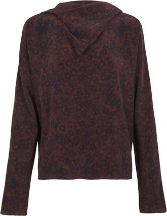 Cortana Zijden blouse met hoepelprint - Dames - Blouses - Rood - M - Overhemden