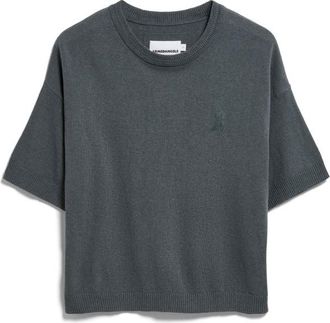 Armedangels S Sl Linen Blend Knit Sweater T-Shirt f&uuml;r Damen | blau/grau