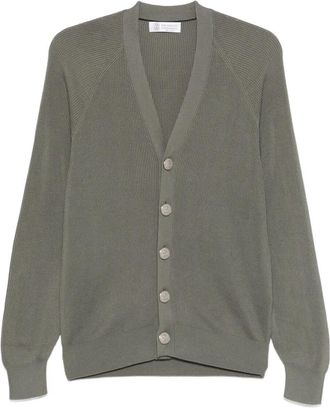 Brunello Cucinelli English Rib Knit Cardigan