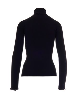 Elisabetta Franchi Viscose-Blend Rib Knit Sweater - Black