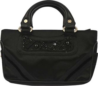 Celine Boogie Satchel Satin Black Satin Handbag (Pre-Owned)