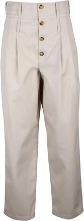 Moschino Chino Tapered Broek - Dames - Broeken - Beige - M - Katoen - Broeken
