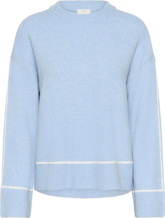 Kaffe Rondgebreide trui - Dames - Ronde hals truien - Blauw - L - Leer - Truien & Vesten