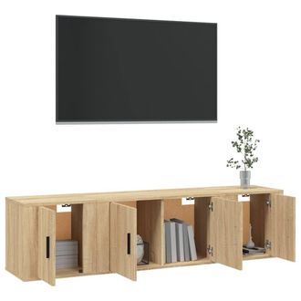 Berkfield Home Classic 3 Piece TV Cabinet Set Sonoma Oak Engineered Wood in Light Tan
