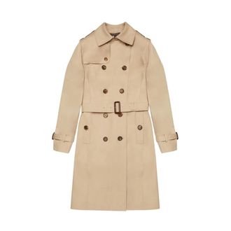 Brooks Brothers Waterafstotende katoenen trenchcoat - Dames - Trenchcoats - Beige - XS - Katoen - Jassen