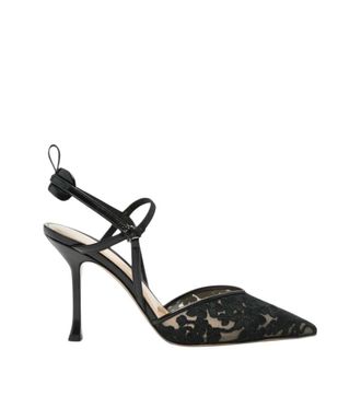 Fendi Black Floral Lace Pumps