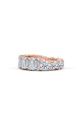 HauteCarat Lab Created Diamond Eternity Ring in 18K Rose Gold at Nordstrom, Size 6.5