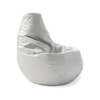 Dmora Dmora - Puff Dabbew, Bolso Puf, 100% Made In Italy, Puf De Piel Sint&eacute;tica, Cm 70x70h110, Blanco