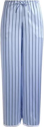 SKIMS Woven Shine Lace Pants in Periwinkle Wide Stripe at Nordstrom, Size Xx-Small
