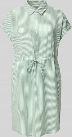 Tom Tailor Denim Tailliertes Mini-Blusenkleid mit Streifenmuster in Gruen, Größe XL