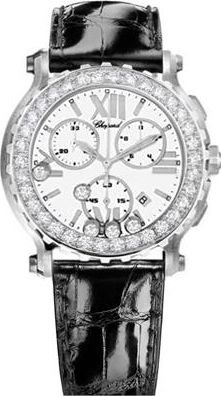 Chopard Happy Sport White Dial Chronograph Diamond Ladies Watch 288506-2001