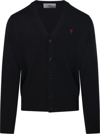 Ami ADC Ronde Hals Cardigan Merino - Heren - Vesten - Zwart - L - Wol - Truien & Vesten