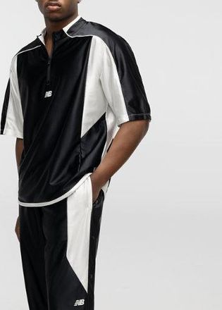 New Balance Uomo Basketball Warmup Shooting Top in Nero, Cotone, Taglia L