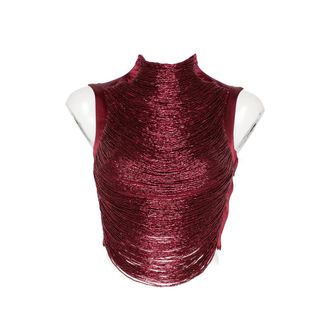 Cult Gaia Taraji Beaded High-neck Top
