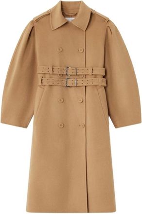 Ganni Trench - - Coats - Donna - Beige - S