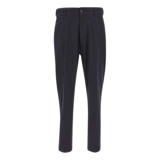 Eleventy Heren, Broeken, Blauw, Maat: XL Wol