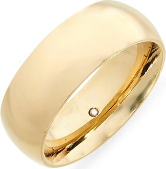 Nordstrom Waterproof Comfort Band Ring in Gold at Nordstrom, Size 6