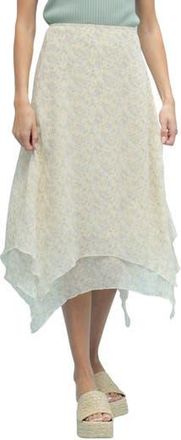 Wishlist Double Layer Midi Skirt in Lemon/Blue at Nordstrom Rack, Size Medium