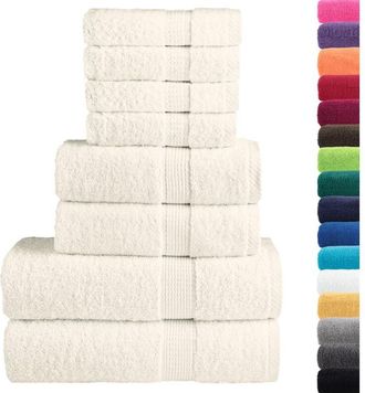 vidaXL Juego De Toallas Premium Solund 8 Unidades Crema 600 Gsm Vidaxl