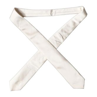 Dolce & Gabbana Satin Silk Adjustable Tied Necktie - female - Dolce & Gabbana - Ties - White - ONE SIZE - Accessories