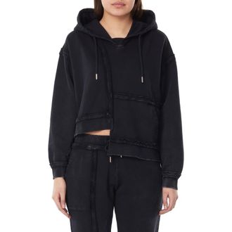 Eleven Paris Asymmetrical Cotton Hoodie in Black at Nordstrom Rack, Size Small