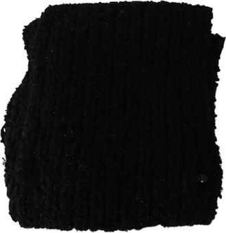Dolce & Gabbana Gebreide omslagdoek sjaal van zuiver scheerwol - unisex - Wintersjaals - Zwart - ONE Size - Wol - Accessoires