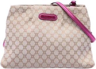 Celine Pre-owned Canvas Crossbody Bag - Dames - Vintage Schoudertas - Beige - ONE Size - Leer - Vintage