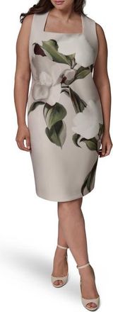 DKNY Print Sleeveless Sheath Dress in Sisal Multi at Nordstrom, Size 18W
