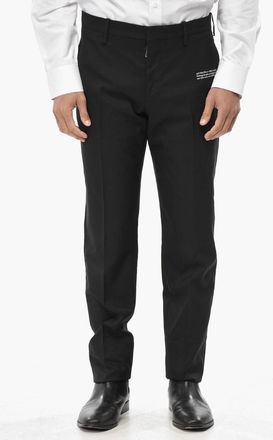 Off-white PERMANENT Pantaloni Skinny in Lana Vergine con Stampa Off-White