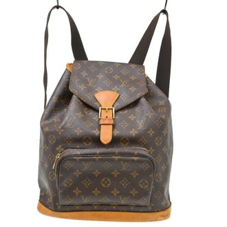 Louis Vuitton Vintage Montsouris Backpack Monogram Canvas Brown Canvas Backpack Bag (Pre-Owned)