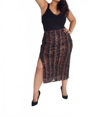 Bl^nk London Daliyas Midi Skirt - Plus In Chocolate