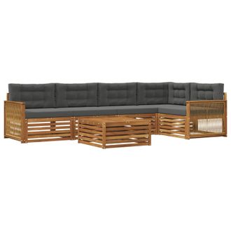 vidaXL Conjunto De Sof&aacute;s De Exterior 6 Pcs Natural Y Antracita Vidaxl
