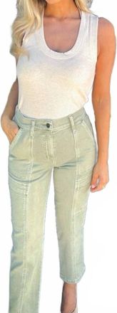 Daze Straight Up Cargo High Rise Straight Jeans In Matcha