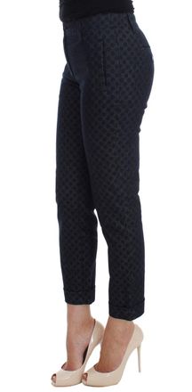 Dolce & Gabbana Womens Polka Dotted Slim Capris Jeans Blue Cotton Clothing