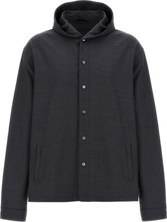 Herno button-fastening hooded jacket - Blue