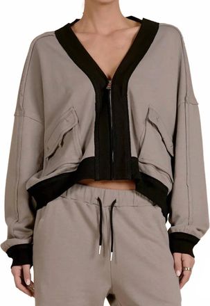 Elan Fawn Jacket In Taupe Black