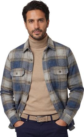 Casamoda Casa Moda overshirt blauw geruit casual fit katoen