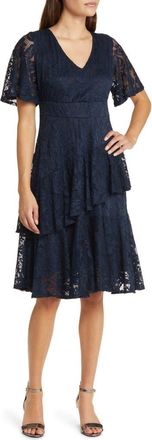 Kiyonna Lace Affair Cocktail Dress in Navy Blue at Nordstrom, Size X-Small