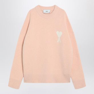 Ami Powder Pink Blend Sweater AMI Paris De Coeur
