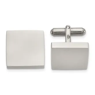 Diamond2Deal Stainless Steel Polished Square Cuff Links