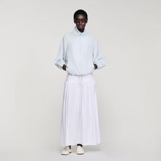 Sandro Embroidered collar oversized jacket